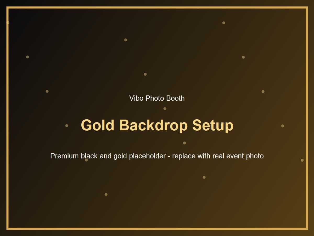 Gold backdrop setup